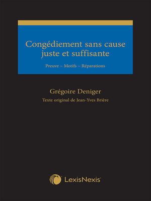 cover image of Congédiement sans cause juste et suffisante